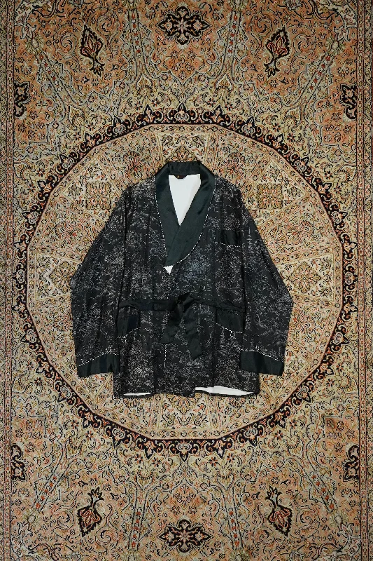 西陣織 Gown Coat(BLACK) Jersey Tulle Batik
