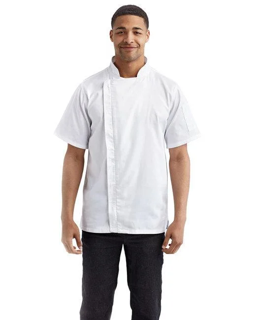 Artisan Collection by Reprime Unisex Zip-Close Short Sleeve Chef's Coat RP906 Hooded Jacket Zipper Jacket Button Jacket Artisan Collection by Reprime Unisex Zip-Close Short Sleeve Chef's Coat RP906 Hooded Jacket Zipper Jacket Button Jacket