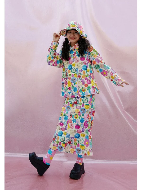 Original design print girl's coat【s0000002158】 Coat Overcoat Trench Coat