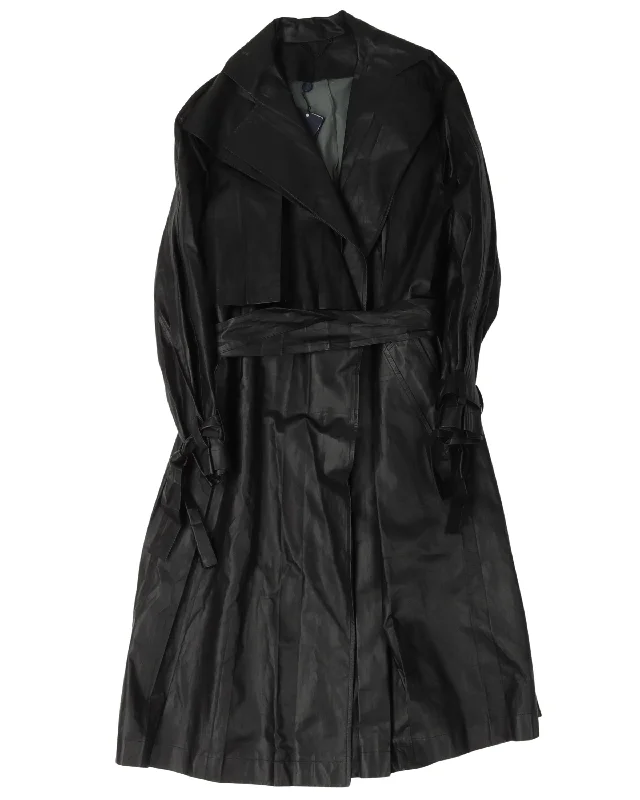 Lamb Leather Trench Coat Blazer Duffle Coat Pea Coat