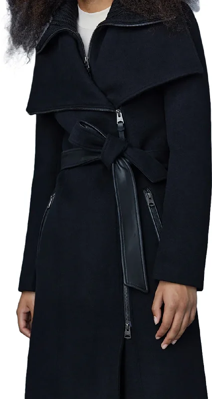Nori 2-In-1 Double Face Wool Coat With Sash - Women's|-|NORI Manteau 2-en-1 en laine double face avec ceinture à nouer - Femme Herringbone Houndstooth Plaid Nori 2-In-1 Double Face Wool Coat With Sash - Women's|-|NORI Manteau 2-en-1 en laine double face avec ceinture à nouer - Femme Herringbone Houndstooth Plaid