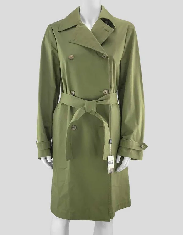 Kors Michael Kors Double Breasted Dark Green Long Trench Coat - 10 US Sequined Lace Ribbed Kors Michael Kors Double Breasted Dark Green Long Trench Coat - 10 US Sequined Lace Ribbed