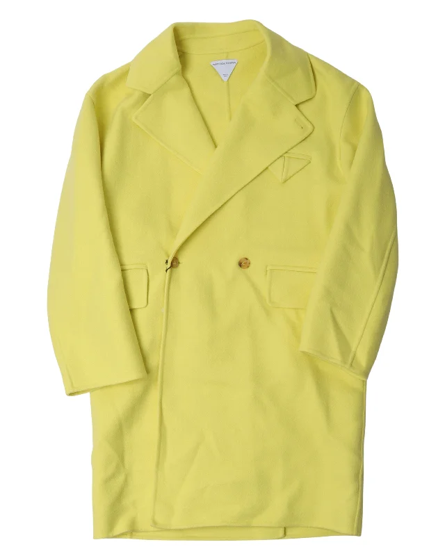Cashmere Trench Coat Pleated Ruffled tiered