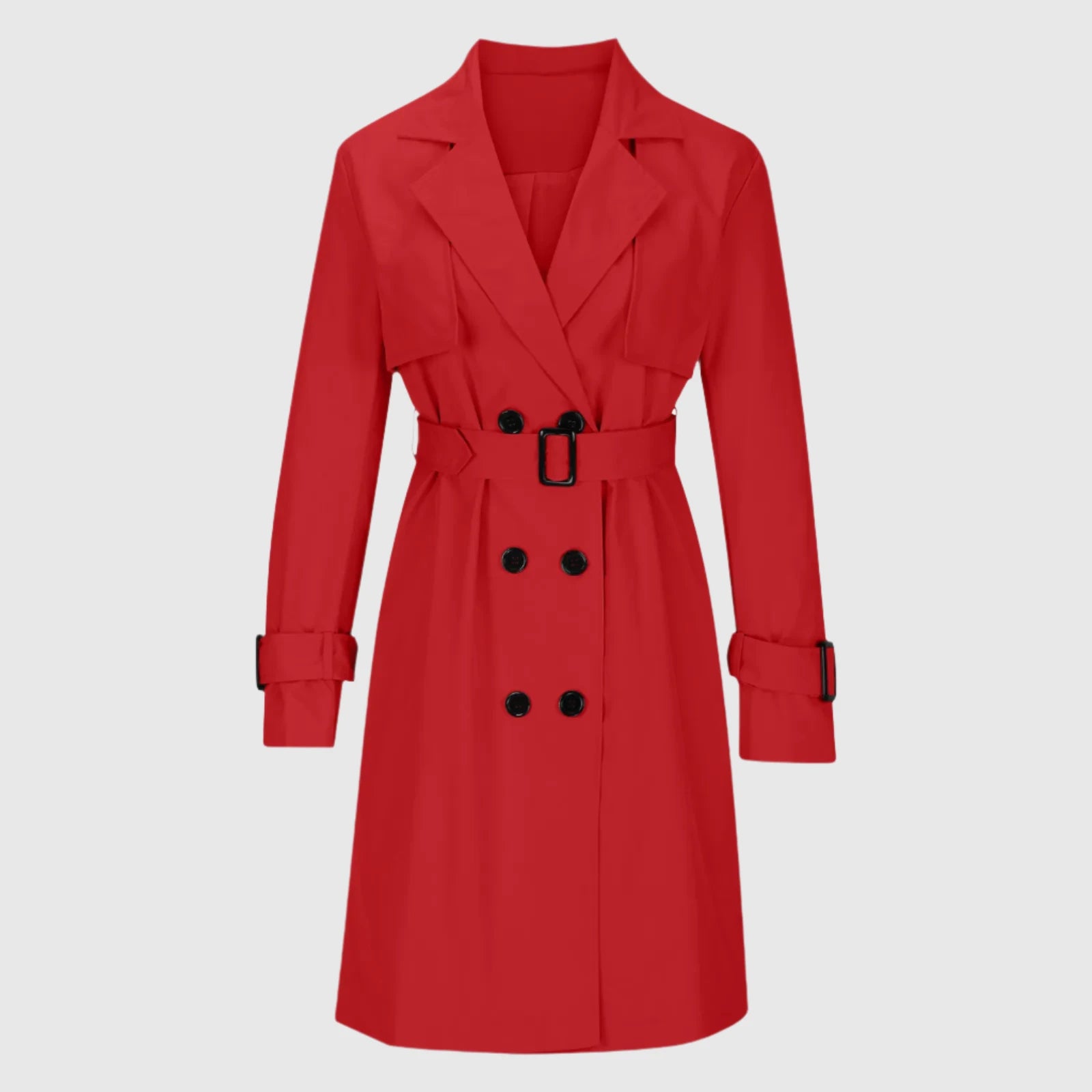 Women's Casual Double Breasted Trench Coat Boat Shawl Notched