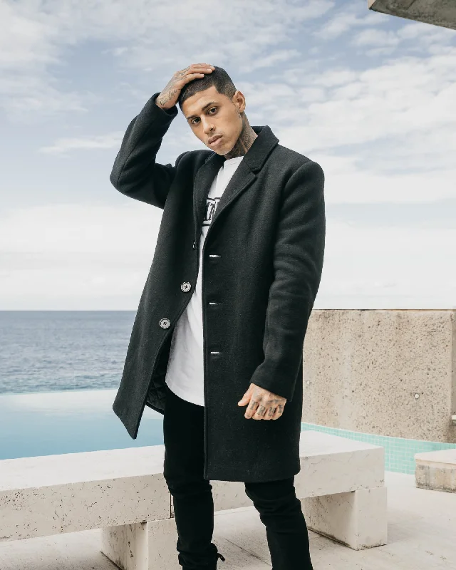 Saint Morta Desolation Coat Black Trench Raincoat Windbreaker