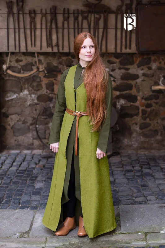 Sleeveless Coat Maiva Linden Green Kimono Robe Cloak