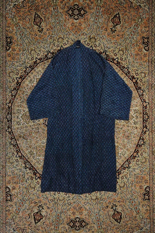 DIOR silk Gown Coat(BLUE) Striped Polka Dot Floral