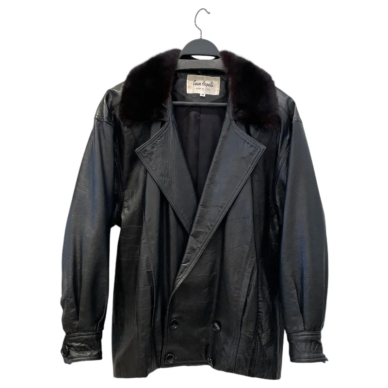 Evan Arpelli/Coat/M/Leather/BLK/ Asymmetrical Diagonal princess