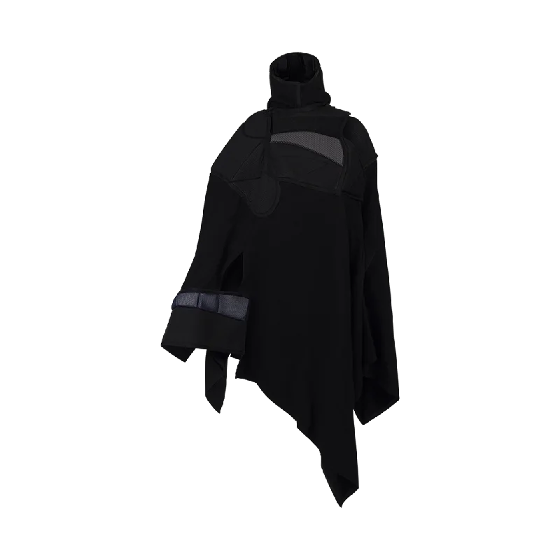 Hooded Cape Coat empire Basque Peplum