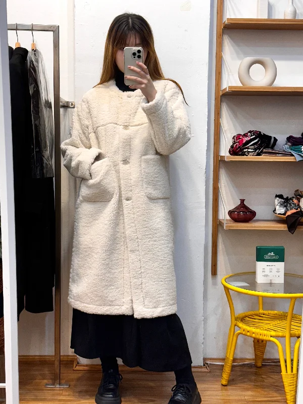 White Eco Fur Coat Stole Shawl Scarf