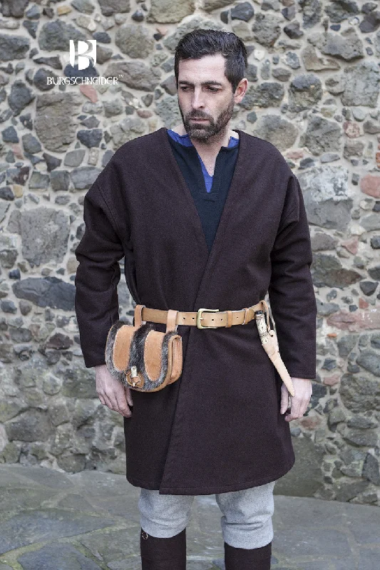 Viking Coat Loki Brown Suede Faux Fur Shearling