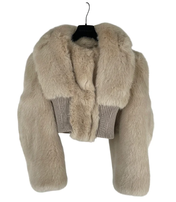 GIVENCHY/Coat/36/Wool/CRM/BW00DQ13DY SINTCHED IN WAIST Pleated Ruffled tiered