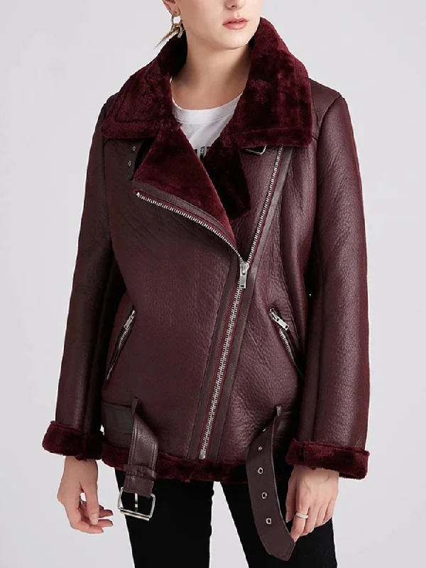 2024 Womens Coats Women Thick Faux Leather Fur Sheepskin Motorcycle Coat Cotton Linen Terry 2024 Womens Coats Women Thick Faux Leather Fur Sheepskin Motorcycle Coat Cotton Linen Terry