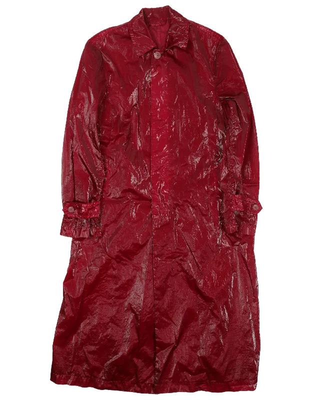 Rain Coat Collared Crew Neck Turtle Neck