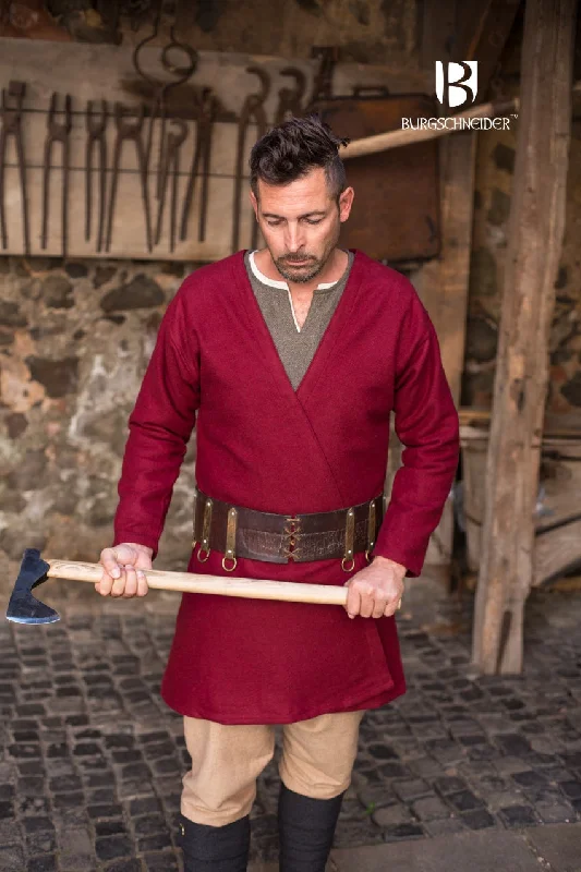 Viking Coat Loki Red Down Puffer Quilted
