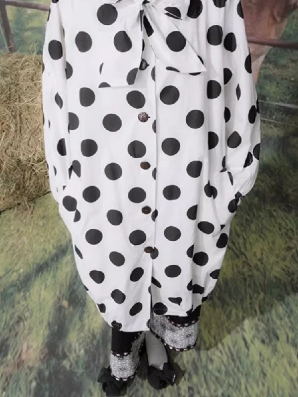 Polka Dot Printed Mid-Length Trench Coat【s0000007704】 Quilted Jacket Anorak Windbreaker Polka Dot Printed Mid-Length Trench Coat【s0000007704】 Quilted Jacket Anorak Windbreaker