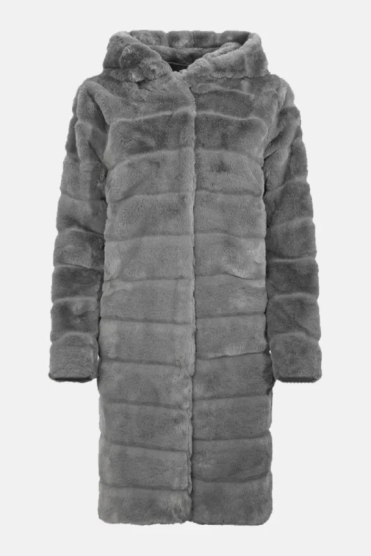 Celina Coat Ash Grey Off-the-Shoulder Jacket Double-Breasted Coat Single-Breasted Coat