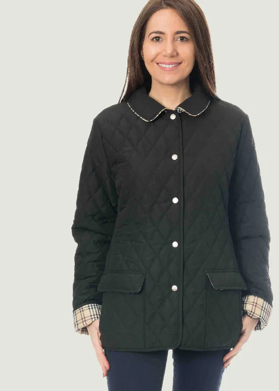 Pene Diamond Quilted VELCRO® Brand Fastening Coat Shawl Collar Notch Collar Lapel Collar Pene Diamond Quilted VELCRO® Brand Fastening Coat Shawl Collar Notch Collar Lapel Collar