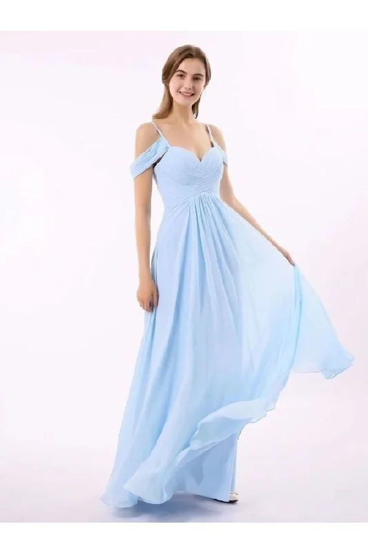 Prom Dresses Off The Shoulder A Line Chiffon Floor Length PQRD6RPT