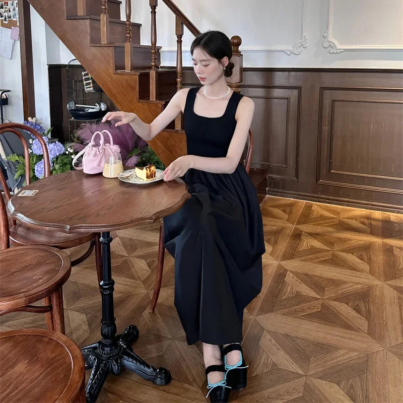 Women Elegant Black Drag Queen Dress Lady Club Socialite Gentle Suspender Dress Female Versatile Retro Holiday Party Long Dress Women Elegant Black Drag Queen Dress Lady Club Socialite Gentle Suspender Dress Female Versatile Retro Holiday Party Long Dress