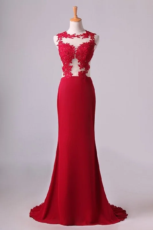 Scoop Mermaid Wedding/Prom Dresses Spandex P8Z3YC64