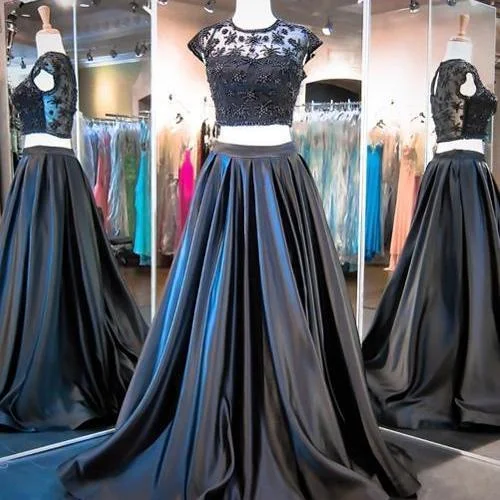 New Style Ball Gown Two Pieces Fashion Black Sweet 16 Gown Prom Dress for Spring Teens New Style Ball Gown Two Pieces Fashion Black Sweet 16 Gown Prom Dress for Spring Teens