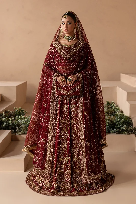 Red Choli Lehenga and Dupatta Pakistani Bridal Dress
