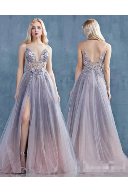 See Through Jeweled Glitter A-Line Prom Dress With High Slit Deep V Neck Long Formal STIPX9EQ898 See Through Jeweled Glitter A-Line Prom Dress With High Slit Deep V Neck Long Formal STIPX9EQ898