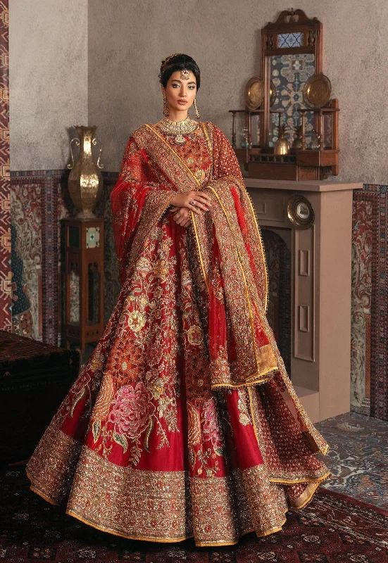 Pakistani Bridal Dress in Red Lehenga and Choli Style