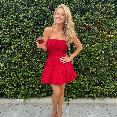 Red Strapless Pleated A Line Mini Birthday Prom Dress Homecoming Dress cc2413