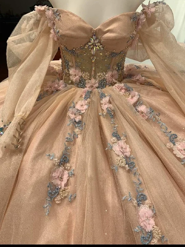 New Quinceanera Dress Ball Gown For Sweet 16 Girl Beading Appliques Long Sleeve Graduation Party Princess Gowns Y5469 New Quinceanera Dress Ball Gown For Sweet 16 Girl Beading Appliques Long Sleeve Graduation Party Princess Gowns Y5469