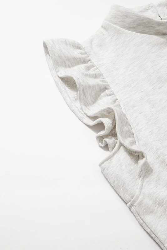 A-Line Ruffle Dress in Grey