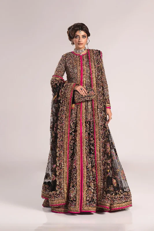 Classic Pakistani Bridal Dress in Open Pishwas Style