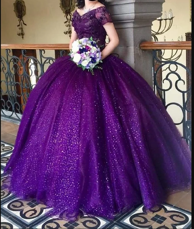 Glitter Off The Shoulder Purple Ball Gown,Purple Quinceanera Dress,Sweet 16 Dress Y4941 Glitter Off The Shoulder Purple Ball Gown,Purple Quinceanera Dress,Sweet 16 Dress Y4941