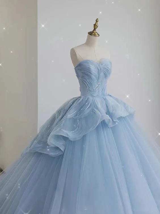 Glamorous Blue Sweetheart Tulle Princess Dress,Blue Ball Gown,Blue Fairy Dress Y6472 Glamorous Blue Sweetheart Tulle Princess Dress,Blue Ball Gown,Blue Fairy Dress Y6472