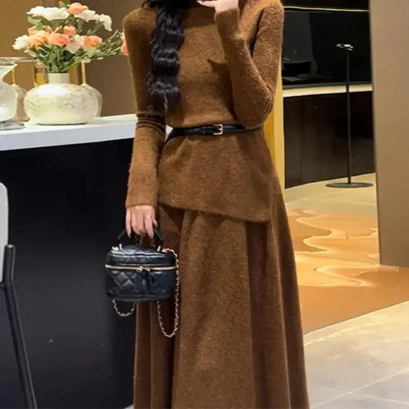 Women's Crochet Dresses New In High Quality Luxury Autumn and Winter Female Knit Dress Loose On Sales Long Sleeve Korean Fashion Women's Crochet Dresses New In High Quality Luxury Autumn and Winter Female Knit Dress Loose On Sales Long Sleeve Korean Fashion
