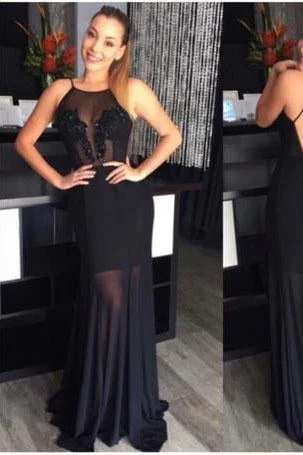 Pd580 High Quality Charming Appliques Prom Dress Chiffon Prom Dress Backless Prom