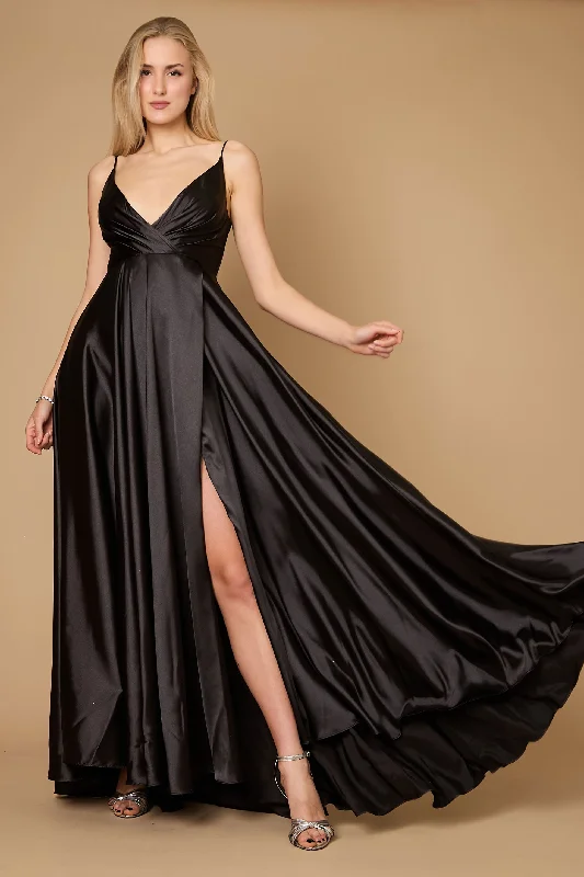 Dylan & Davids Long Flowy Satin Formal Prom Party Dress Black Tunics Luxurious premium Dylan & Davids Long Flowy Satin Formal Prom Party Dress Black Tunics Luxurious premium
