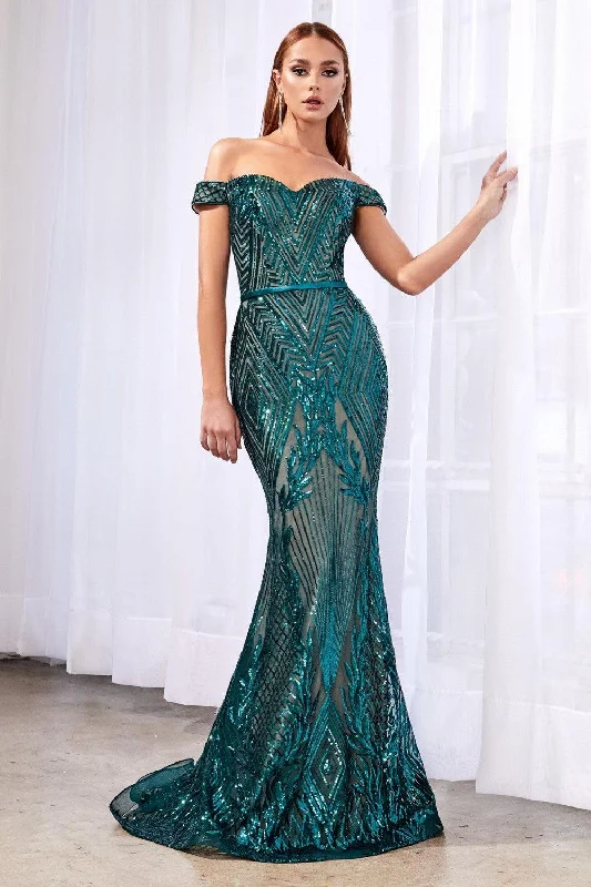 Cinderella Divine CB0039 Long Sequin Off The Shoulder Prom Gown Evening Dress Tunics Essential wardrobe Cinderella Divine CB0039 Long Sequin Off The Shoulder Prom Gown Evening Dress Tunics Essential wardrobe