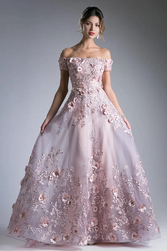 Cinderella Divine CD7051 Long Prom Gown Formal Evening Dress Crew Neckline Casual