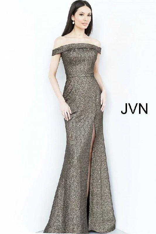Jovani 2557 Long Formal Evening Dress Crew Neckline Sporty