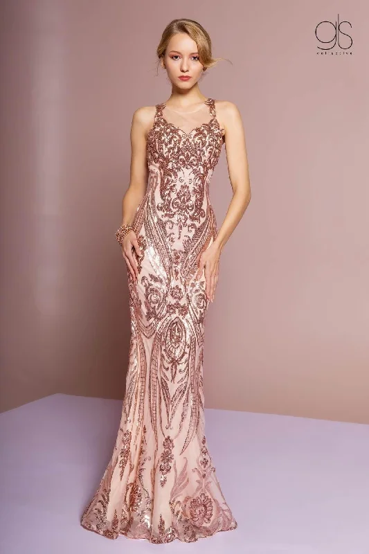 Long Prom Sleeveless Sequins Evening Dress Tunics Print Colorful