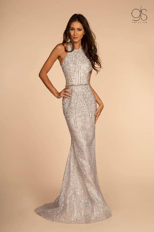 Prom Long Beaded Open Back Evening Dress Tunics Lace romantic