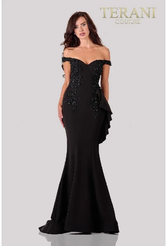 Terani Couture 2111E4732 Off Shoulder Long Evening Dress Off-the-shoulder Bohemian Festive Terani Couture 2111E4732 Off Shoulder Long Evening Dress Off-the-shoulder Bohemian Festive