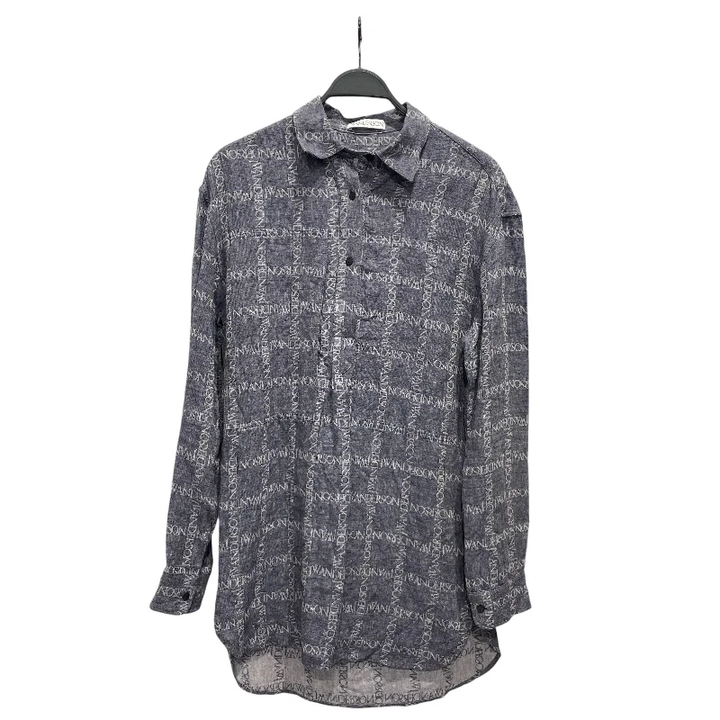 JW ANDERSON(J.W.ANDERSON)/LS Shirt/XS/Monogram/Linen/IDG/Logo grid Lace Blend Ribbed Blend Corduroy Blend JW ANDERSON(J.W.ANDERSON)/LS Shirt/XS/Monogram/Linen/IDG/Logo grid Lace Blend Ribbed Blend Corduroy Blend
