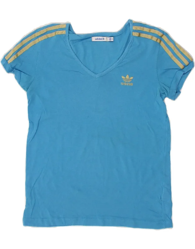 ADIDAS Womens T-Shirt Top EU 38 Medium Blue Cotton Spandex Blend Rayon Blend Denim Blend ADIDAS Womens T-Shirt Top EU 38 Medium Blue Cotton Spandex Blend Rayon Blend Denim Blend