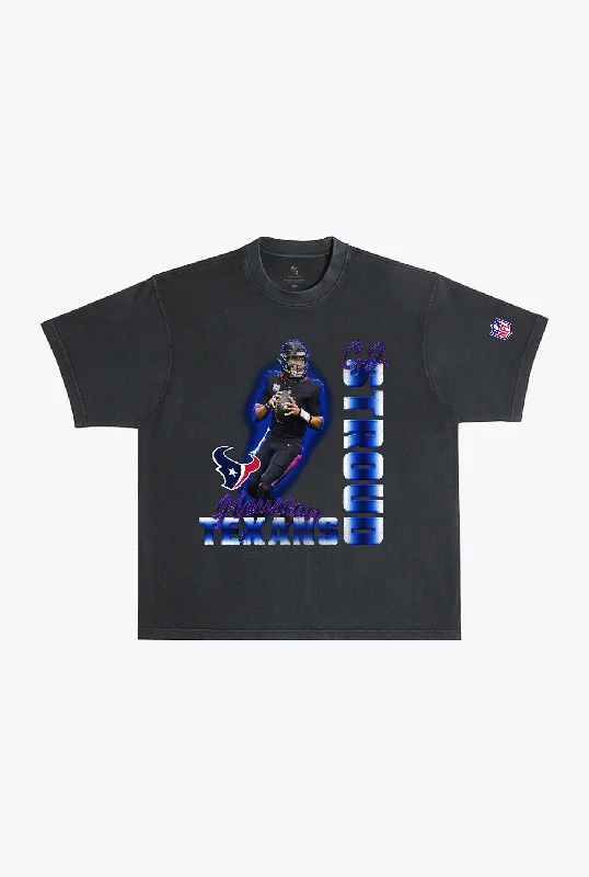 C.J. Stroud Garment Dyed Heavyweight T-Shirt - Black Collared Crew Neck Turtle Neck
