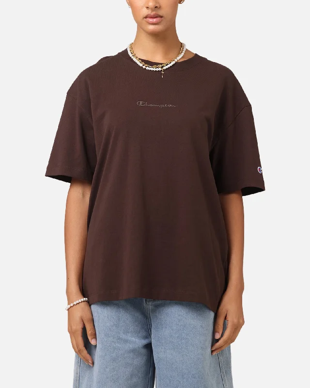 Champion Heritage New Script T-Shirt Brown Polka Dot Checkered Tartan