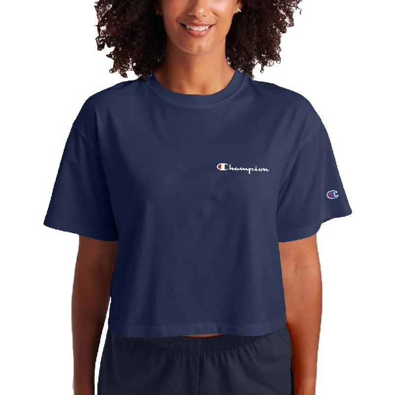 Champion Womens Fitness Workout Crop Top Iron Safe Non-Iron Wrinkle Free