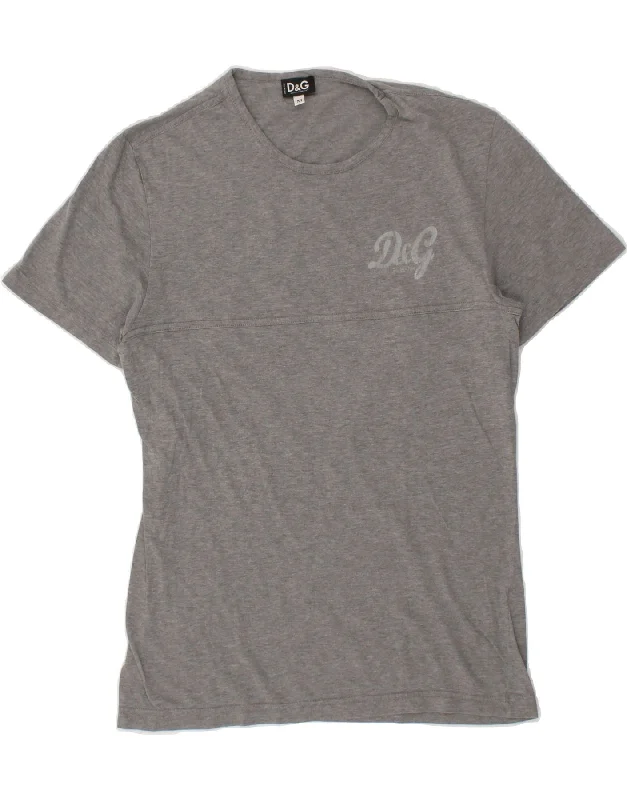 DOLCE & GABBANA Womens T-Shirt Top UK 12 Medium Grey Cotton Collared Crew Neck Turtle Neck DOLCE & GABBANA Womens T-Shirt Top UK 12 Medium Grey Cotton Collared Crew Neck Turtle Neck